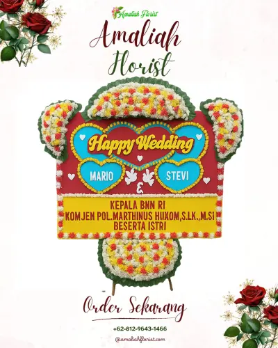 Karangan Papan Bunga Pernikahan di Kota Karang Raya
